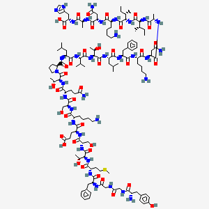 molecular formula C136H215N35O39S B1602276 (4S)-5-[[(2S)-6-amino-1-[[(2S)-1-[[(2S)-5-amino-1-[[(2S,3R)-1-[(2S)-2-[[(2S)-1-[[(2S)-1-[[(2S,3R)-1-[[(2S)-1-[[(2S)-1-[[(2S)-6-amino-1-[[(2S)-4-amino-1-[[(2S)-1-[[(2S,3S)-1-[[(2S,3S)-1-[[(2S)-6-amino-1-[[(2S)-4-amino-1-[[(2S)-1-[[(1S)-1-carboxy-2-(1H-imidazol-5-yl)ethyl]amino]-1-oxopropan-2-yl]amino]-1,4-dioxobutan-2-yl]amino]-1-oxohexan-2-yl]amino]-3-methyl-1-oxopentan-2-yl]amino]-3-methyl-1-oxopentan-2-yl]amino]-1-oxopropan-2-yl]amino]-1,4-dioxobutan-2-yl]amino]-1-oxohexan-2-yl]amino]-1-oxo-3-phenylpropan-2-yl]amino]-4-methyl-1-oxopentan-2-yl]amino]-3-hydroxy-1-oxobutan-2-yl]amino]-3-methyl-1-oxobutan-2-yl]amino]-4-methyl-1-oxopentan-2-yl]carbamoyl]pyrrolidin-1-yl]-3-hydroxy-1-oxobutan-2-yl]amino]-1,5-dioxopentan-2-yl]amino]-3-hydroxy-1-oxopropan-2-yl]amino]-1-oxohexan-2-yl]amino]-4-[[(2S)-2-[[(2S,3R)-2-[[(2S)-2-[[(2S)-2-[[2-[[2-[[(2S)-2-amino-3-(4-hydroxyphenyl)propanoyl]amino]acetyl]amino]acetyl]amino]-3-phenylpropanoyl]amino]-4-methylsulfanylbutanoyl]amino]-3-hydroxybutanoyl]amino]-3-hydroxypropanoyl]amino]-5-oxopentanoic acid CAS No. 66954-40-3