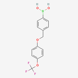 molecular formula C14H12BF3O4 B1602293 (4-((4-(Trifluoromethoxy)phenoxy)methyl)phenyl)boronic acid CAS No. 870778-97-5