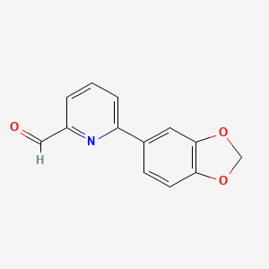 molecular formula C13H9NO3 B1602352 6-(1,3-Benzodioxol-5-yl)-2-pyridinecarboxaldehyde CAS No. 834884-78-5