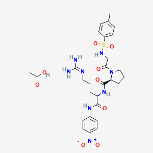 molecular formula C28H38N8O9S B1602354 N-对甲苯磺酰基-甘氨酰-脯氨酰-精氨酸对硝基苯胺乙酸盐 CAS No. 86890-95-1