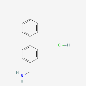 molecular formula C14H16ClN B1602376 (4'-Methyl-[1,1'-biphenyl]-4-yl)methanamine hydrochloride CAS No. 1173246-91-7