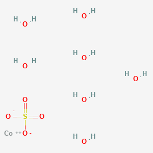 molecular formula CoSO4. 7H2O<br>CoH14O11S B160239 Cobalt sulfate heptahydrate CAS No. 10026-24-1