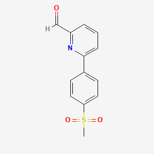 molecular formula C13H11NO3S B1602393 6-[4-(Methylsulfonyl)phenyl]-2-pyridinecarboxaldehyde CAS No. 834884-84-3