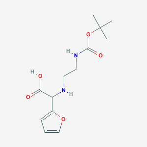 molecular formula C13H20N2O5 B1602439 2-呋喃基{[2-({[(2-甲基-2-丙基)氧羰基}氨基)乙基]氨基}乙酸 CAS No. 871125-85-8