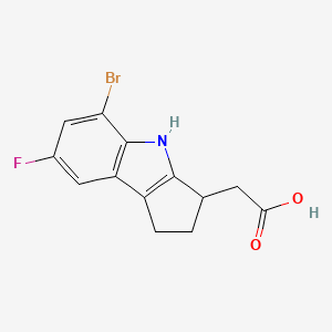 molecular formula C13H11BrFNO2 B1602478 2-(5-溴-7-氟-1,2,3,4-四氢环戊[b]吲哚-3-基)乙酸 CAS No. 393509-23-4