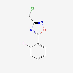 molecular formula C9H6ClFN2O B1602519 3-(Chloromethyl)-5-(2-fluorophenyl)-1,2,4-oxadiazole CAS No. 844499-00-9
