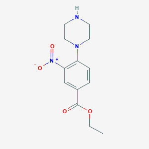 molecular formula C13H17N3O4 B1602526 Ethyl 3-nitro-4-(piperazin-1-yl)benzoate CAS No. 886631-29-4