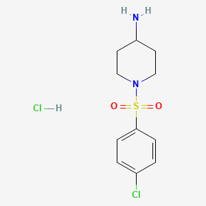 molecular formula C11H16Cl2N2O2S B1602528 1-(4-Chlorobenzenesulfonyl)piperidin-4-ylamine hydrochloride CAS No. 442133-57-5