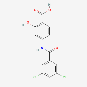 molecular formula C14H9Cl2NO4 B1602577 4-(3,5-Dichlorobenzamido)-2-hydroxybenzoic acid CAS No. 926196-67-0