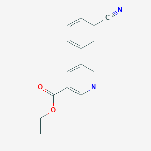 molecular formula C15H12N2O2 B1602586 Ethyl 5-(3-cyanophenyl)pyridine-3-carboxylate CAS No. 864685-41-6