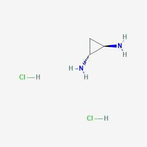 molecular formula C3H9ClN2 B1602591 (反式)-环丙烷-1,2-二胺二盐酸盐 CAS No. 3187-76-6