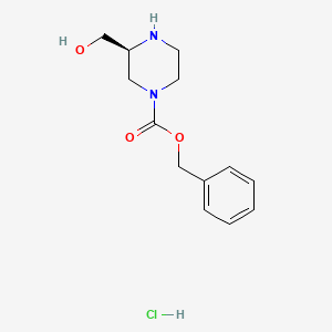 molecular formula C13H19ClN2O3 B1602596 (S)-benzyl 3-(hydroxymethyl)piperazine-1-carboxylate hydrochloride CAS No. 930782-84-6