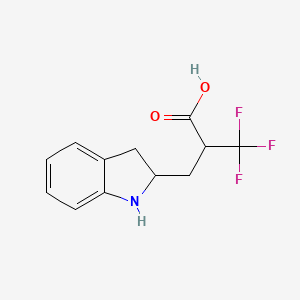 molecular formula C12H12F3NO2 B1602615 3-(2-Indolinyl)-2-(trifluoromethyl)propionic acid CAS No. 690632-19-0
