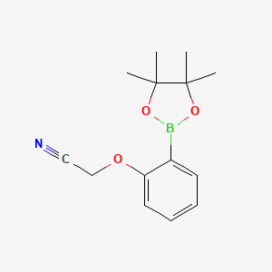 molecular formula C14H18BNO3 B1602717 2-(2-(4,4,5,5-Tetramethyl-1,3,2-dioxaborolan-2-yl)phenoxy)acetonitrile CAS No. 936250-19-0