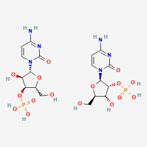 molecular formula C18H28N6O16P2 B1602722 Cytidine-2'(3')-monophosphoric acid CAS No. 27214-06-8