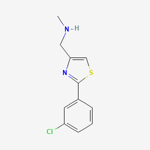 molecular formula C11H11ClN2S B1602798 1-[2-(3-氯苯基)-1,3-噻唑-4-基]-N-甲基甲胺 CAS No. 864068-99-5