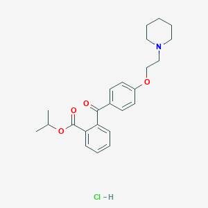 molecular formula C24H30ClNO4 B160280 Isopropyl 2-(4-(2-piperidinoethoxy)benzoyl)benzoate hydrochloride CAS No. 130566-56-2