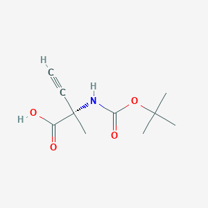 molecular formula C10H15NO4 B1602870 (S)-2-((tert-Butoxycarbonyl)amino)-2-methylbut-3-ynoic acid CAS No. 391678-36-7