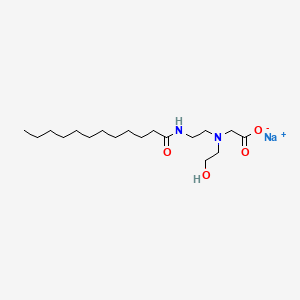 molecular formula C18H35N2NaO4 B1602923 Glycine, N-(2-hydroxyethyl)-N-[2-[(1-oxododecyl)amino]ethyl]-, monosodium salt CAS No. 66161-62-4