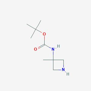 molecular formula C9H18N2O2 B1603114 3-(Boc-アミノ)-3-メチルアゼチジン CAS No. 1018443-01-0