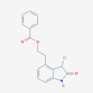 molecular formula C17H14ClNO3 B160317 4-[2-(Benzoyloxy)ethyl]-3-chloro-1,3-dihydro-2H-indol-2-one CAS No. 139122-17-1