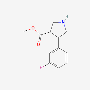 molecular formula C12H14FNO2 B1603293 Methyl 4-(3-fluorophenyl)pyrrolidine-3-carboxylate CAS No. 939758-19-7