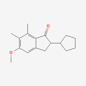 molecular formula C17H22O2 B1603323 2-Cyclopentyl-5-methoxy-6,7-dimethyl-2,3-dihydro-1H-inden-1-one CAS No. 41715-83-7