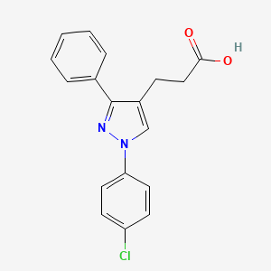 molecular formula C18H15ClN2O2 B1603376 1-(4-Chlorophenyl)-3-phenylpyrazole-4-propionic acid CAS No. 870704-02-2