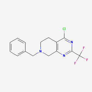 molecular formula C15H13ClF3N3 B1603422 7-苄基-4-氯-2-(三氟甲基)-5,6,7,8-四氢吡啶并[3,4-D]嘧啶 CAS No. 647863-01-2