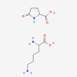 molecular formula C11H21N3O5 B1603520 2,6-Diaminohexanoic acid;5-oxopyrrolidine-2-carboxylic acid CAS No. 97635-56-8