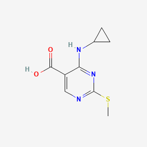 molecular formula C9H11N3O2S B1603661 4-(Cyclopropylamino)-2-(methylthio)pyrimidine-5-carboxylic acid CAS No. 1015856-32-2