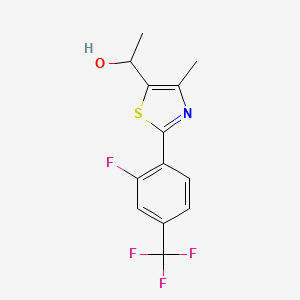 molecular formula C13H11F4NOS B1603762 1-{2-[2-Fluoro-4-(trifluoromethyl)phenyl]-4-methyl-1,3-thiazol-5-yl}ethan-1-ol CAS No. 447406-75-9