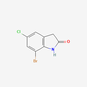 molecular formula C8H5BrClNO B1603777 7-溴-5-氯吲哚啉-2-酮 CAS No. 215433-19-5