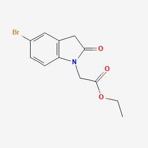 molecular formula C12H12BrNO3 B1603910 Ethyl 2-(5-bromo-2-oxoindolin-1-yl)acetate CAS No. 881608-39-5