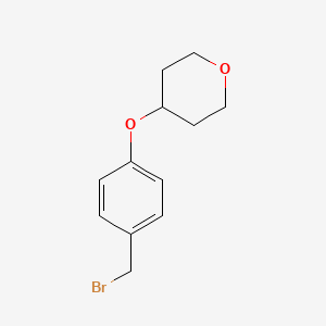 molecular formula C12H15BrO2 B1603914 4-[4-(Bromomethyl)phenoxy]tetrahydropyran CAS No. 906352-72-5