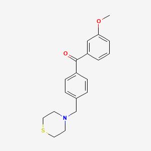 B1603949 3-Methoxy-4'-thiomorpholinomethylbenzophenone CAS No. 898782-34-8