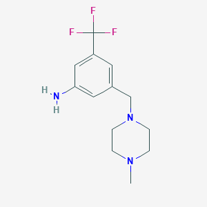 molecular formula C13H18F3N3 B1604024 3-((4-甲基哌嗪-1-基)甲基)-5-(三氟甲基)苯胺 CAS No. 853296-94-3