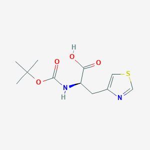 molecular formula C11H16N2O4S B160406 (R)-2-((叔丁氧羰基)氨基)-3-(噻唑-4-基)丙酸 CAS No. 134107-69-0