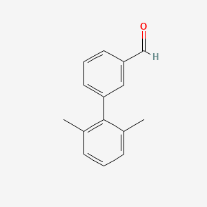 molecular formula C15H14O B1604125 2',6'-二甲基联苯-3-甲醛 CAS No. 691905-26-7