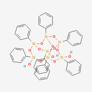 molecular formula C42H38O12Si7 B1604216 3,7,14-Trihydroxy-1,3,5,7,9,11,14-heptakis-phenyl-2,4,6,8,10,12,13,15,16-nonaoxa-1,3,5,7,9,11,14-heptasilatricyclo[7.3.3.15,11]hexadecane CAS No. 444315-26-8