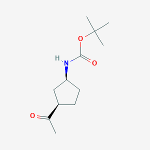 molecular formula C12H21NO3 B1604239 叔丁基 N-[(1S,3R)-3-乙酰基环戊基]氨基甲酸酯 CAS No. 204913-01-9