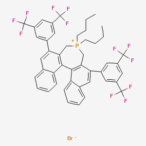 molecular formula C46H38BrF12P B1604247 10,16-Bis[3,5-bis(trifluoromethyl)phenyl]-13,13-dibutyl-13-phosphoniapentacyclo[13.8.0.02,11.03,8.018,23]tricosa-1(15),2(11),3,5,7,9,16,18,20,22-decaene;bromide CAS No. 1110711-01-7