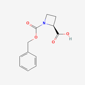 molecular formula C12H12NO4- B1604248 (2S)-1-(苄氧羰基)氮杂环丁烷-2-羧酸 CAS No. 25654-52-8