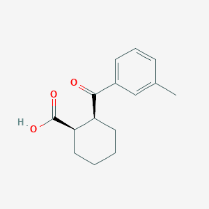 molecular formula C15H18O3 B1604262 cis-2-(3-Methylbenzoyl)cyclohexane-1-carboxylic acid CAS No. 733742-60-4