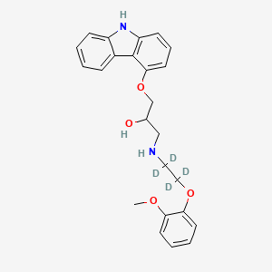 molecular formula C24H26N2O4 B1604280 1-(9H-carbazol-4-yloxy)-3-[[1,1,2,2-tetradeuterio-2-(2-methoxyphenoxy)ethyl]amino]propan-2-ol CAS No. 1133705-56-2