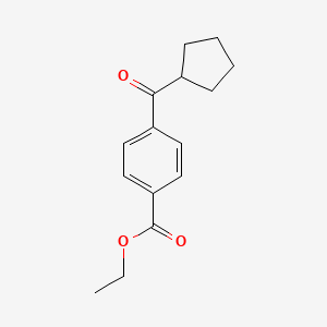 molecular formula C15H18O3 B1604291 Ethyl 4-(cyclopentanecarbonyl)benzoate CAS No. 898791-40-7