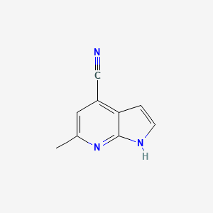 molecular formula C9H7N3 B1604303 6-甲基-1H-吡咯[2,3-b]吡啶-4-碳腈 CAS No. 1000340-62-4