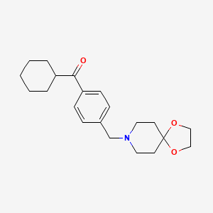 molecular formula C21H29NO3 B1604315 环己基 4-[8-(1,4-二氧杂-8-氮杂螺[4.5]癸基)甲基]苯甲酮 CAS No. 898758-64-0