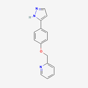 B1604334 2-((4-(1H-pyrazol-5-yl)phenoxy)methyl)pyridine CAS No. 502654-20-8