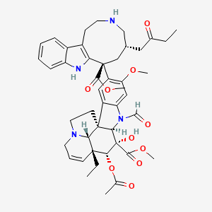 B1604335 Methyl (1R,9R,10S,11R,12R,19R)-11-acetyloxy-12-ethyl-8-formyl-10-hydroxy-5-methoxy-4-[(5S,7S)-7-methoxycarbonyl-5-(2-oxobutyl)-2,3,4,5,6,8-hexahydro-1H-azonino[5,4-b]indol-7-yl]-8,16-diazapentacyclo[10.6.1.01,9.02,7.016,19]nonadeca-2,4,6,13-tetraene-10-carboxylate CAS No. 910580-56-2